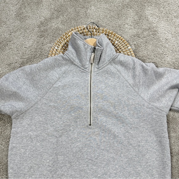 Vuori Women’s Organic Cotton Restore Half Zip Pullover in Light Heather Grey M - Picture 3 of 14